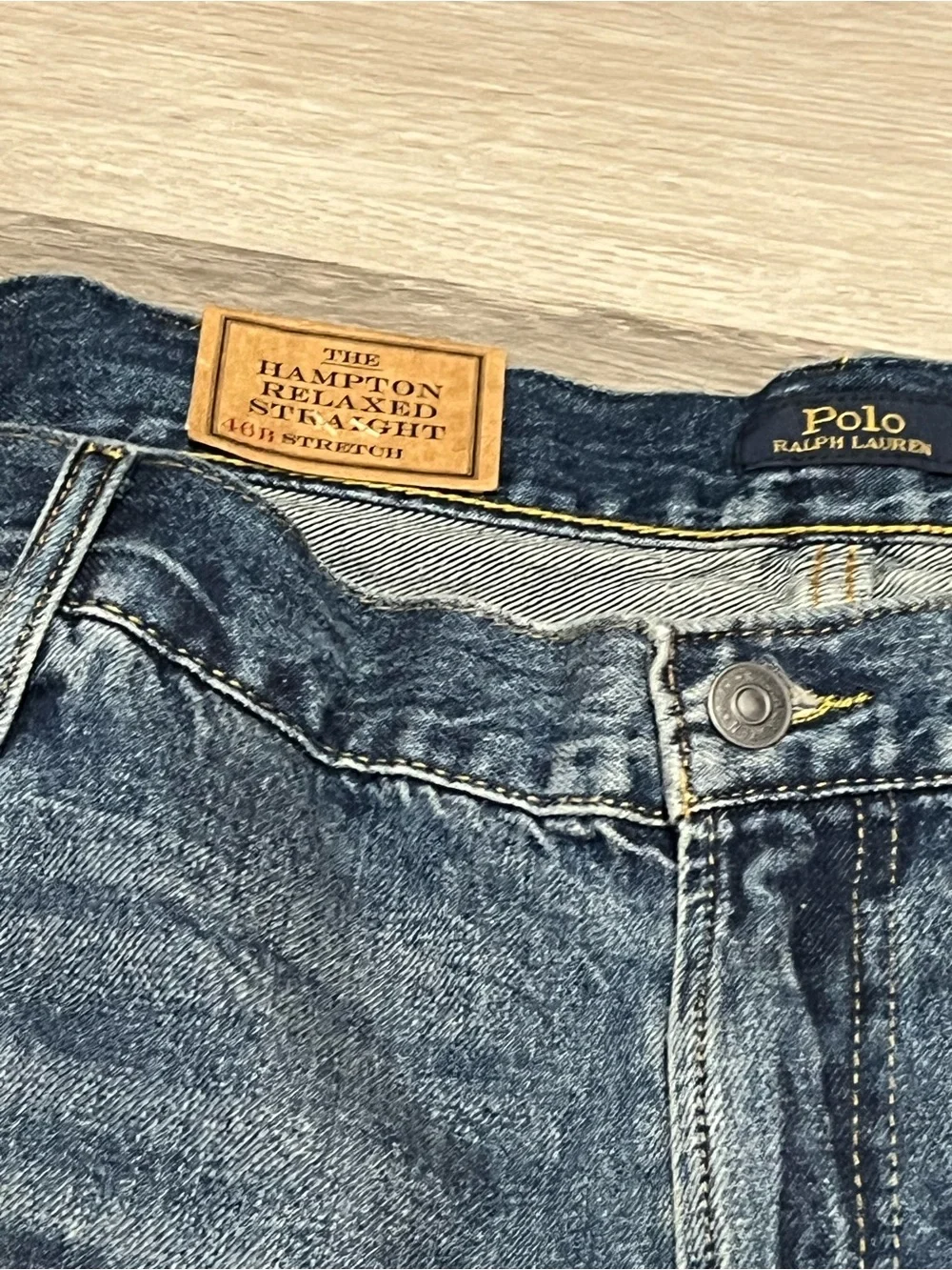 Polo Ralph Lauren Hampton Relaxed Straight Denim Shorts Blue Authentic Mens 46B
